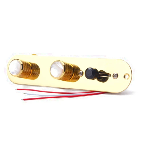 Alnicov Fully Loaded Control Plate Pre-Wired 3-Way Control Plate With Wiring Harness For Fender Tele Telecaster Electric Guitar,Gold