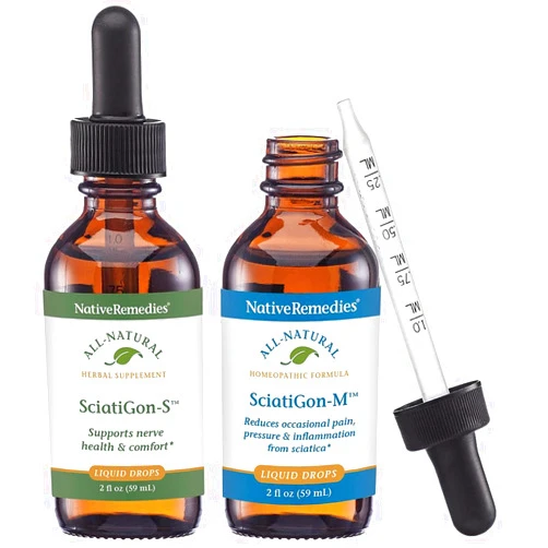 Native Remedies Complete Sciatigon ComboPack - All Natural Herbal Supplement Helps Reduce Pressure on The Sciatic Nerve and Natural Homeopathic Remedy Reduces Pain, Cramping and Numbness