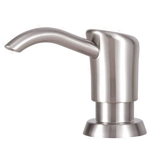 GAGALIFE Built in Sink Soap Dispenser or Lotion Dispenser for Kitchen Sink, Brushed Nickel ABS Pump Head, with 13 Ounce Large PET Soap Bottle