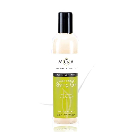 Max Green Alchemy Scalp Rescue Styling Gel, Organic Unisex Formula Controls Frizz and Fly Away Hair, Curly Hair Community Favorite Gives Flexible Natural Hold, Fights Humidity, Alcohol Free & Water Based | 8.8 Fl Oz
