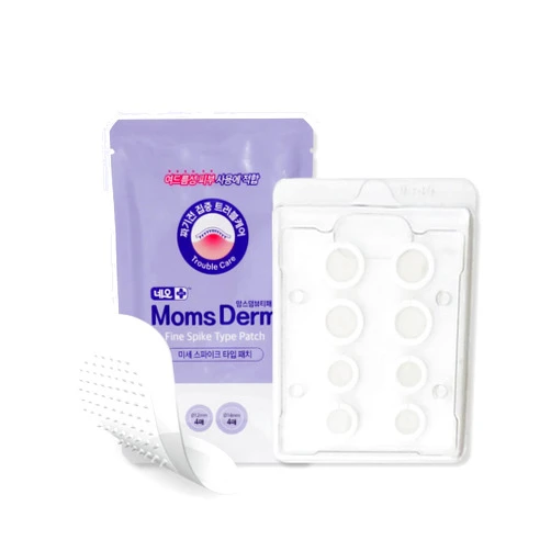 MomsDerm Micro needle Blemish Pimple Patch 8 Ct - Invisible Acne Zit Patch Centella Asiatica Hyaluronic Acid for Face Blackhead Dark Spot Facial Skin Care Products
