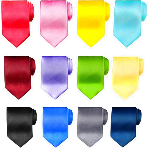 Syhood 12 Pieces Solid Satin Ties Pure Color Ties Set Business Formal Necktie Tie for Men Formal Occasion Wedding