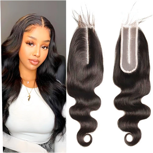 Czrleaty Brazilian Body Wave 2x6 HD Lace Closure with Baby Hair Deep Middle Part Human Hair Swiss Lace Bleached Knots (18