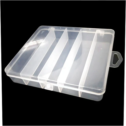 Honbay Clear Visible Plastic Fishing Tackle Accessory Box Fishing Lure Bait Hooks Storage Box Case Container Jewelry Making Findings Organizer Box Storage Container Case (L:6.9x6.1x1.3inch)