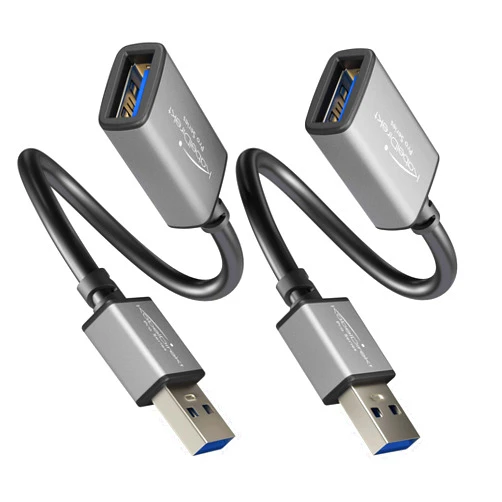KabelDirekt – USB A 3.0 Extension Cable – 6 inches x2 – (Connect USB A to Socket USB A, Suitable for All USB A Ports, Black, Space Gray) – Pro Series