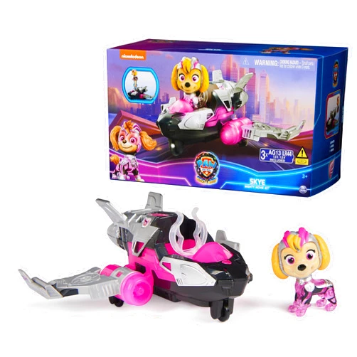 Paw Patrol: The Mighty Movie, Airplane Toy with Skye Mighty Pups Action Figure, Lights and Sounds, Kids Toys for Boys & Girls 3+