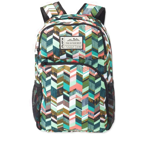 KAVU Packwood Backpack with Padded Laptop and Tablet Sleeve, Coastal Blocks