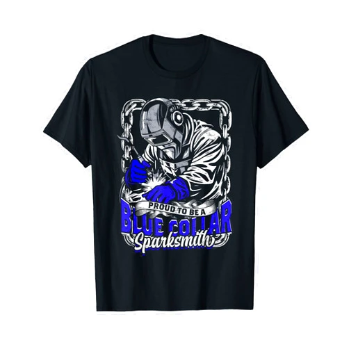 Worker Welders Welding Proud To Be A Blue Collar Sparksmith T-Shirt
