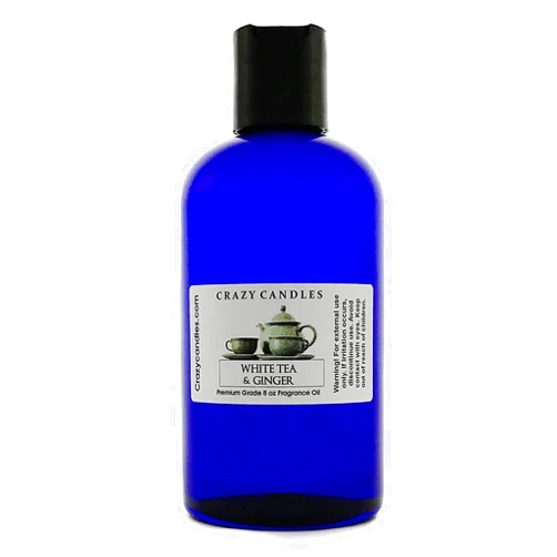 Crazy Candles 8oz White Tea & Ginger Bottle 8 Fl Oz Each (237ml) Premium Grade Scented Fragrance Oil Crazy Candles