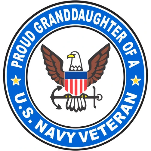Andlane Military Vet Shop US Navy Veteran Proud Granddaughter Window Car Bumper Sticker Vinyl Decal 3.8