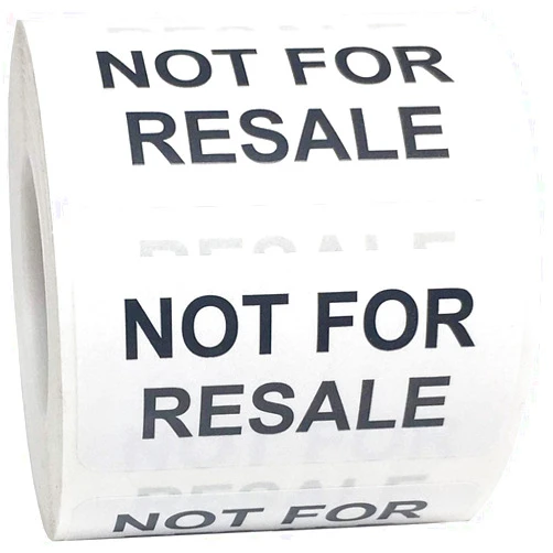 InStockLabels.com Not for Resale Labels 1 x 2 Inch 500 Total Adhesive Stickers On A Roll