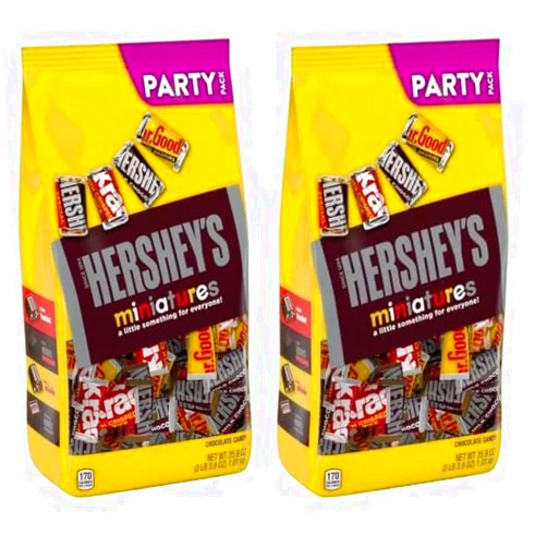 HERSHEY'S Miniatures Assorted Chocolate Candy, Holiday, 35.9 oz Bulk Party Bag (Pack of 2)