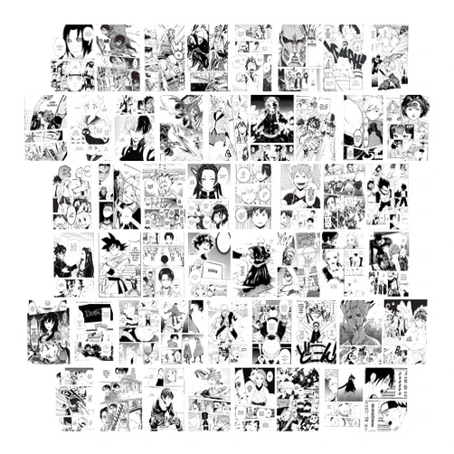 WOONKIT Anime Posters for Room Aesthetic, Anime Stuff, Bedroom Wall Dorm Decor, Manga Panels, Anime Wall Collage Kit, MHA Anime Posters Pack, Teen Room 50PCS 4X6 INCH