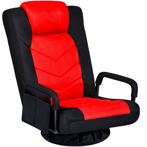 Yaheetech Floor Gaming Chair Swivel Video Game Chair Multipurpose Lazy Lounger Couch for Playing Games, TV, Reading with 6 Adjustable Position, Side Pocket, Armrest Handles