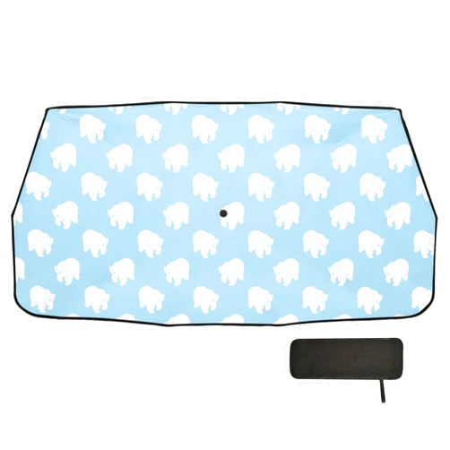 Exnundod Car Window Windshield Umbrella Kawaii Polar Bear Sun Shade Umbrella for Windshield Cartoon Animal Foldable Car Umbrella for SUV, UV Rays Block Automotive Interior Sun Protection