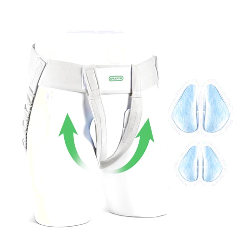 GRLEAYIE Hernia Belts for Men Inguinal, Hernia Support Truss for Left or Right Side Groin Pain Relief, Adjustable Waist Strap Guard for Pre or Post-Surgical Scrotal, Femoral with 4 Removable Compression Pads