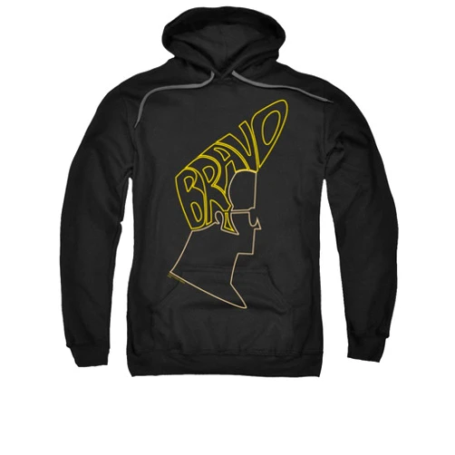 2Bhip Johnny Bravo Cartoon Network Cartoon TV Series Bravo Hair Adult Pull-Over Hoodie Black