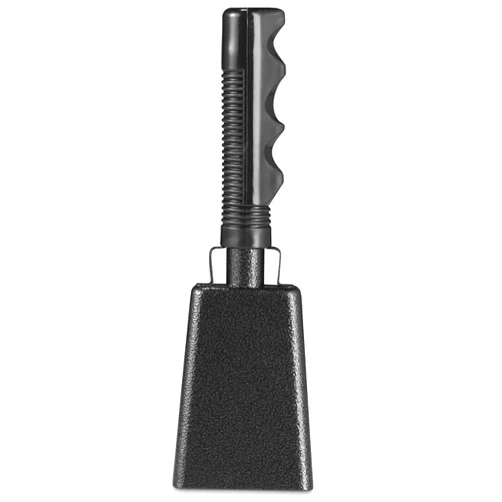 Bedwina Steel Cow Bell Loud Cheering Noise Makers for Sporting Events, Cowbell with Handle For Football Games, School Spirit, Rallies & Celebrations - Large Cow Bells Black Matel Percussion Music Instrument