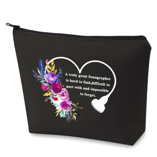 G2TUP Sonography Tech Sonographer Ultrasound Technician Gifts Sonographer Accessories Pouch A Truly Great Sonographer Cosmetic Bag (Sonography-Black makeup bag)