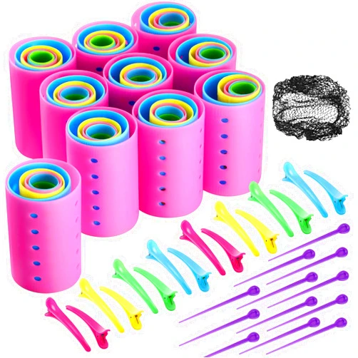 WILLBOND 141 Pieces Hair Rollers Set Include 60 Plastic Hair Rollers