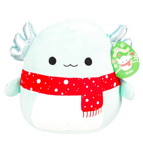 Squishmallows Original 10-Inch Richie The Axolotl - Official Jazwares Winter Plush - Collectible Soft & Squishy Axolotl Stuffed Animal Toy - Add to Your Squad - Gift for Kids, Girls & Boys