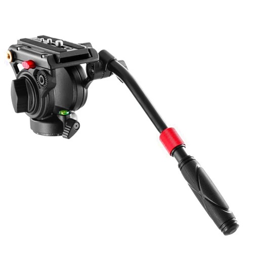 NEEWER Video Tripod Fluid Head with Quick Release Plate, Telescopic Handle & Panorama Scaled Base (⌀55mm), Max Load 13.2lb/6kg, Heavy Duty for DSLR Video Cameras, GM001