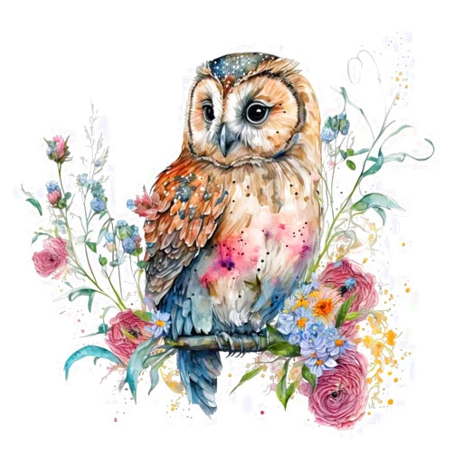 DIYCYCY Flower Diamond Art Kits for Adults,Owl 5D Diamond Painting Kits for Beginners,DIY Round Full Drill Diamond Dots Paintings,Diamonds Pictures Gem Art for adults Crafts Home Decor 13.78x13.78inch
