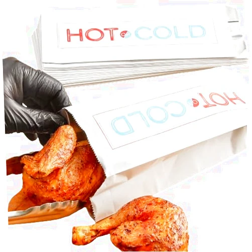 GEEX DEPOT Hot or Cold Insulated Foil Take Out Bag for Hot/Cold Food, Pint Size, BBQ, Seafood, Barbecue Bags - Concession Food Bags - Hot/Cold printed Food Bags - Take Out Bag by GEEX DEPOT (250, Pint Size)
