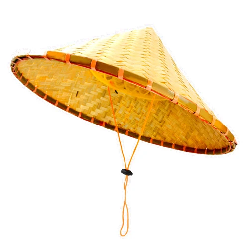 OUTDOOR SHAPING Chinese Bamboo Coolie Hat for Men Women Natural