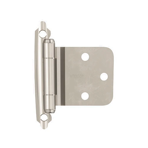 Amerock BPR7630G10 | Reverse Bevel Face Mount Cabinet Hinge | Variable Overlay Self Closing Face Mount | Satin Nickel | Kitchen Cabinet Door Hinge | 1 Pair/2 Pack | Functional Hardware