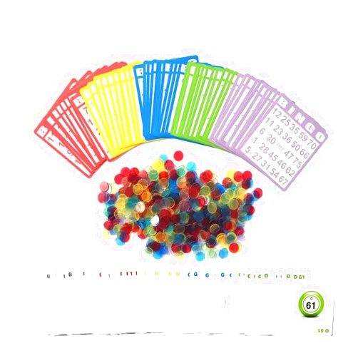 Yuanhe Bingo Cards Game Set - Includes 50 Bingo Cards,500 Colorful Transparent Bingo Chips and Deck of Calling Cards, Great for Adults Kids Family Game Nights, School Classroom Activity, Bingo Parites