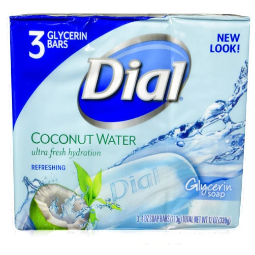 Dial Skin Care Bar Soap, Coconut Water, 4 Ounce (Pack of 3)