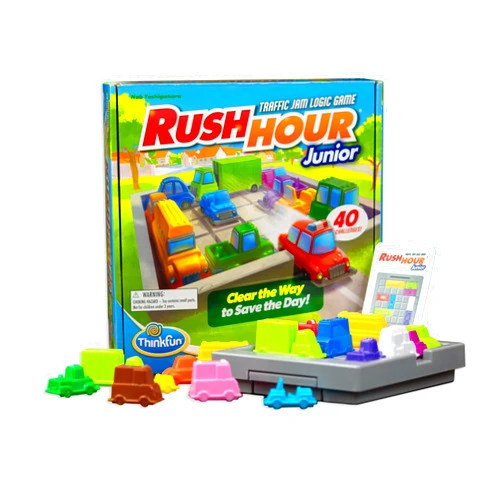 ThinkFun Rush Hour Junior - Classic Traffic Jam Logic Game | New Look for 2024 | STEM Toy for Kids | Engaging Puzzles for Ages 5 and Up | Junior Edition of The International