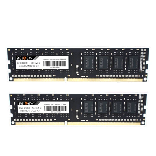 Beiqew DDR3 Ram 16GB Kit（2x8G） 1333MHz PC3-10600 CL9 1.5V Beiqew PC Computer Desktop Memory 240-Pin Non-ECC Unbuffered Upgrade Memory Module