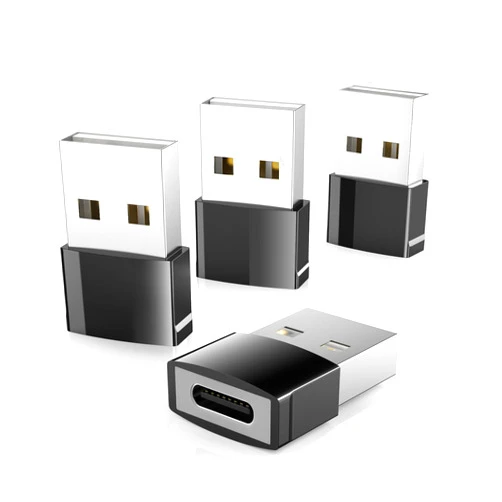 Syntech USB to USB C Adapter 4 Pack, Type C Female to USB Male Converter Power Charger Cable Adapter Compatible with MagSafe Apple Watch Series 10/SE/Ultra 2 iPhone 16 Plus Pro Max AirPods Pro, Black