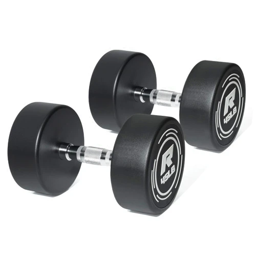Ritfit 5-250 LBS PVC Encased Round Dumbbell sets with Knurled Handle and Optional Rack, Strength Training Equipment for Home Gym