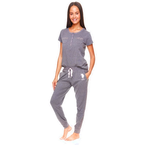 U.S. Polo Assn. Womens Pajama Set with Pockets - Short Sleeve Shirt and Pajama Pants Pj Set