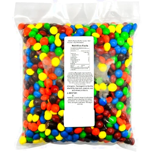MASHBOX M&M Milk Chocolate Candy, - Super Bowl Chocolates - Bulk Chocolate Candy Variety Pack – Chocolate Milk Candy Bulk – Delicious and Colorful Candy for Party Bags – Extra Large Size (2 LB., Milk Chocolate)
