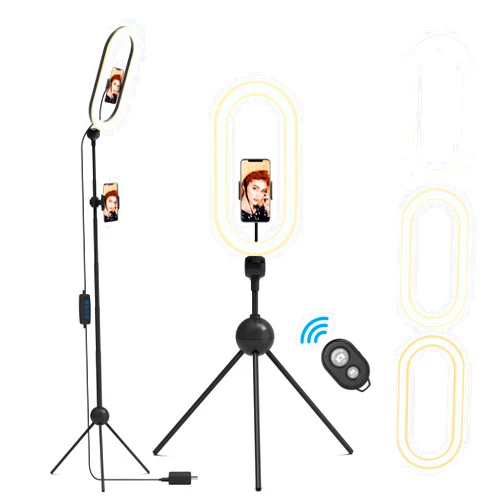 QIAYA Ring Light with Stand and Phone Holder, 14