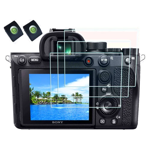 HUIPUXIANG Screen Protector for Sony Alpha A7R IV(Not for A7 IV) Camera with Hot Shoe Cover,Sony A7RIV A7R4 0.3mm High Definition 9H Hardness Optical LCD Premium Glass Protective Cover [3+2 Pack]