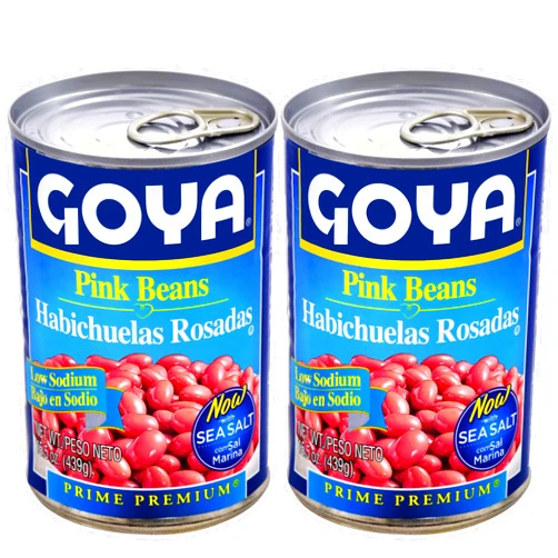 Goya Foods Low Sodium Pink Beans, 15.5 Ounce (Pack of 2)