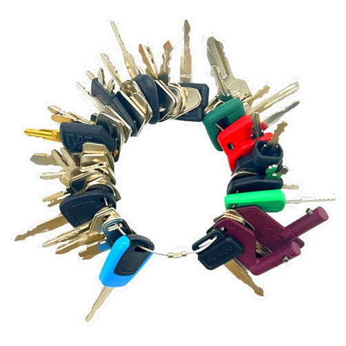 WAH YUE HING 42 Heavy Equipment Keys Master Set, Construction Machine Operator Ignition Key Set Fits Caterpillar Bobcat JD Case JLG JCB Volvo Hyster Ford New Holland Yanmar Takeuchi Kubota Komatsu Toyota Hitachi