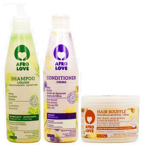 Afro Love Shampoo & Conditioner + Hair Souffle 16oz 