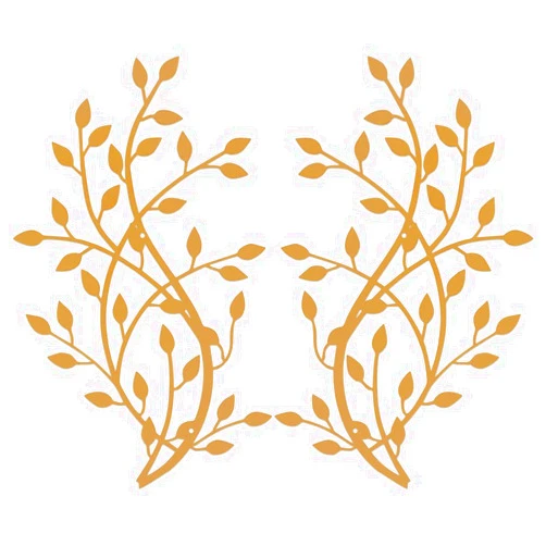 Meltset Metal Tree Leaf Wall Decor, Vine Olive Leaf Branch Wall Art, Wrought Iron Artwork, Decorative Wall Sculptures Above The Bed, Living Room, Indoor and Outdoor (2 Pcs/Gold)