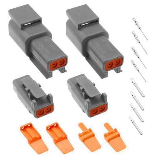 SING F LTD 2 Sets DTM Series 2 Pin Way Connector Kit Male & Female Electrical Wire Connector Plug DTM06-2S & DTM04-2P for Automobiles Motorcycles Trucks Boats