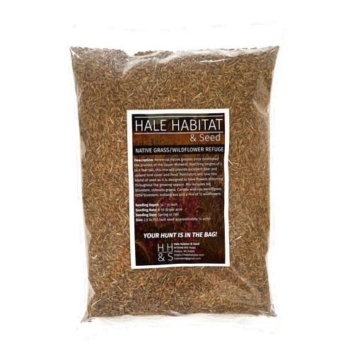Hale Habitat & Seed Native Grass & Wildflower Refuge, Wildlife & Pollinator Seed Mix, 1/4 Acre
