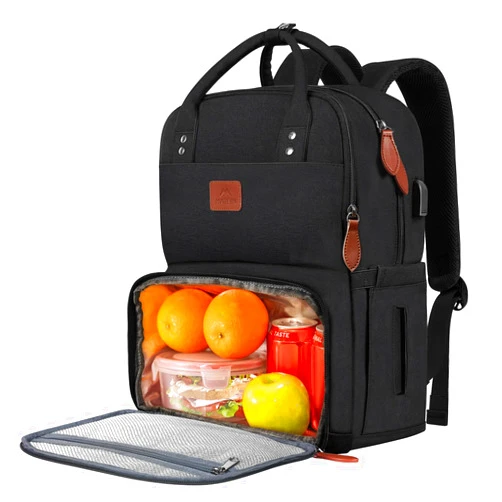 MATEIN 17 Inches Lunch Backpack, Extra Large Lunch Box with Insulated Cooler Compartment, Water Resistant Laptop Backpack with USB Charging Port for College Work Picnic Beaches