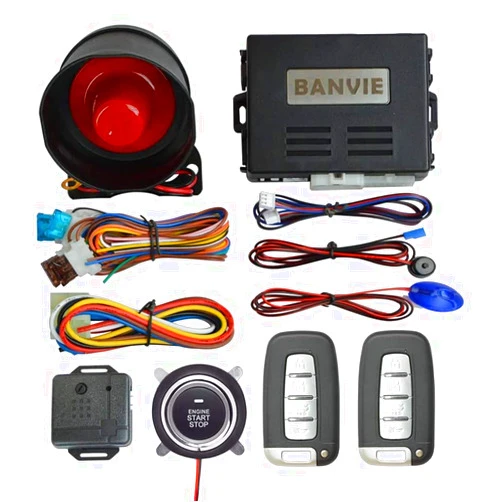 BANVIE Car Alarm System with Remote Start and Smart Push Button Starter