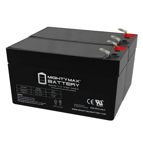 Mighty Max Battery ML1.3-12 - 12 VOLT 1.3 AH SLA BATTERY - PACK OF 2