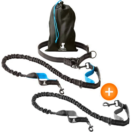SparklyPets Hands-Free Dog Leash for Medium and Large Dogs – Professional Harness with Reflective Stitches for Training, Walking, Jogging and Running Your 2 Dogs